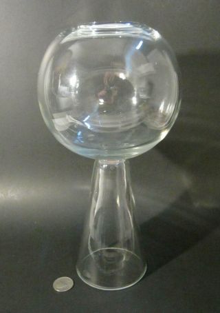Rare Blenko Mid Century Art Glass 7043 S 11 " Pedestal Fish Bowl Rose Globe Vase