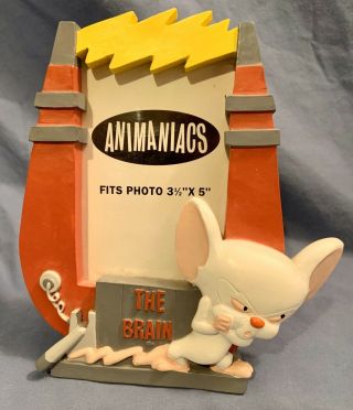 From Pinky & The Brain Animaniacs Rare Red Color Picture Frame Heavy 1995