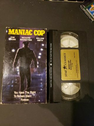 Maniac Cop Vhs 1990 Horror Bruce Campbell Richard Roundtree Very Rare Oop