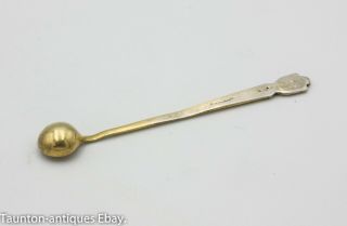Rare Russian miniature spoon solid silver gold gilt 84 antique St Petersburg 2