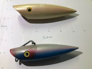 Vintage Minser Lucky Louie 5 1/2 " Plug Fishing Lure & Luhr Jensen J Plug 4 3/4 "