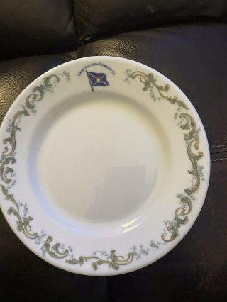 Rare Syracuse China Great Northern Steamship Co.  7 5/8” Plate
