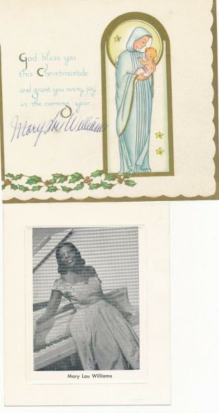 Mary Lou Williams - Rare Signed Christmas Card