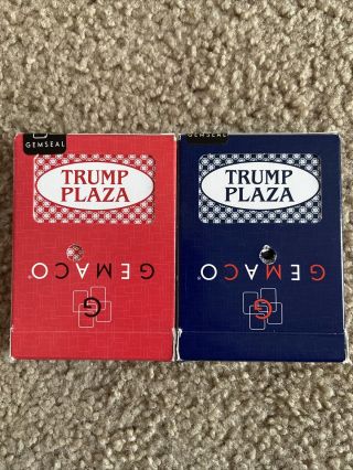 2 Rare President Trump Plaza Playing Cards 1 Red & 1 Blue Decks Atlantic City Nj