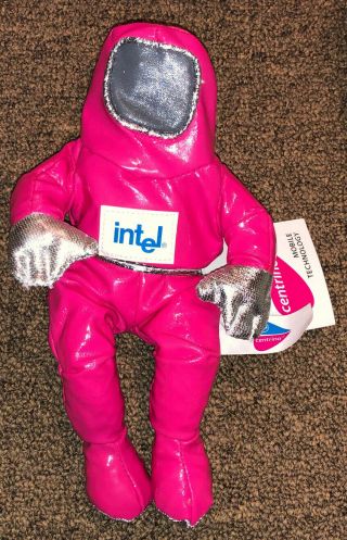 Intel Centrino Hot Pink Bunny People Plush Doll 1997 8 " Man Tags Rare
