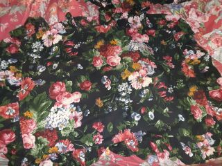 Ralph Lauren Isadora Cossette Black Floral Rare 3 Pc.  Comforter Set Euc