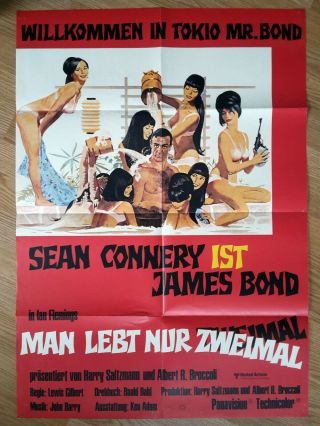 James Bond 007 Rare German 1 - Sheet Poster You Only Live Twice Sean Connery