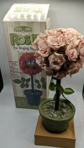 Rare Gemmy Rosie Singing Topiary Flower Animated Motion Sound Activation Vtg Box