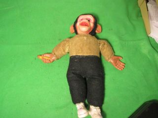 Vintage Rubber Face Monkey Plush Toy Stuffed Animal Chimp 16 " Doll Mr.  Bim Zippy