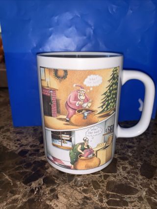 Vintage Gary Larson The Far Side Christmas Santa " What The Hell " Rare 1991 Mug