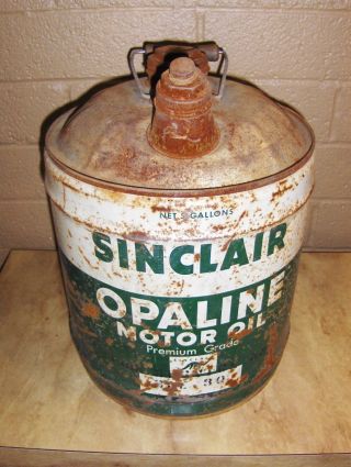 Rare Sinclair Opaline Metal Oil Can 5 Gallon Sinclair Oil Can Cool
