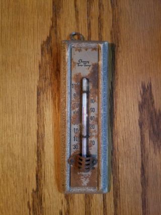 Vintage Wood Wall Thermometer Chaney Tru - Temp Rare