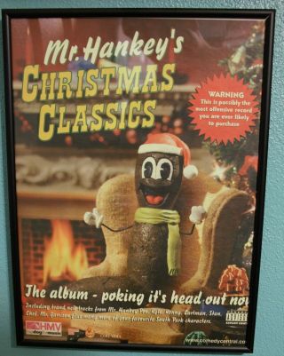 Mr Hankey Promotional Poster Rare With Frame South Park