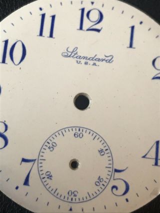 Vintage Rare Standard USA Pocket Watch Dial 42MM 2
