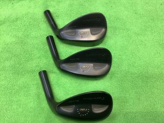 Rare Tour Issue Taylormade Rac Black Wedge Heads,  60 - 7,  56 - 12,  52 - 8.  Y Grooves
