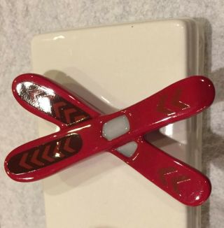 Nora Fleming Mini Red Skis A120 Retired Rare