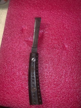 Antique Heller Bros Farriers Horse Hoof Curved Knife Cast Iron Handle Vtg Tool
