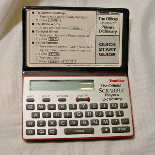 Official Scrabble Players Dictionary 1992 Franklin Electronic 100,  000 Words Rare