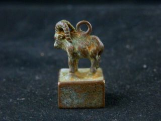 Antique Chinese Bronze Hand Made Sheep Little Seal/pendant