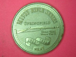 Rare 1971 Bronze Nra Ww1 Ww2 Medallion Springfield Rifle Series Token 1903