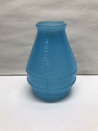 Antique Victorian Turquoise Blue Glass Beaded Kerosene Oil Lamp Shade