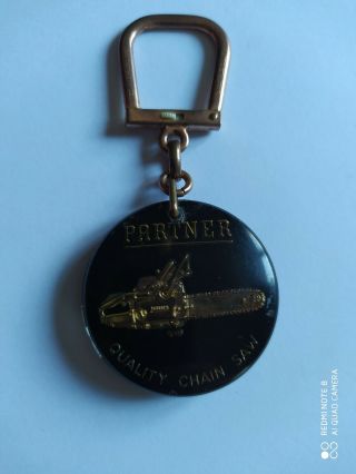 Rare Porte - Clés Bourbon Export Tronçonneuse Partner Keychain Vintage Années 60