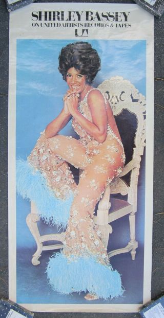 Shirley Bassey 1970s United Artists Promo Poster - Rare