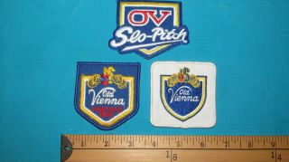 3 Rare Ov Old Vienna Beer Brewery Lager Crest Canada Canadian Badge Patch