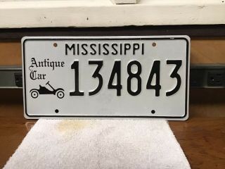 1990s Mississippi Antique Car License Plate