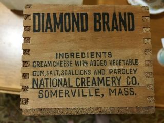 Vintage Mcm Wooden Cheese Box.  Diamond Brand Somerville & Boston,  Ma.  Held 3 Lb