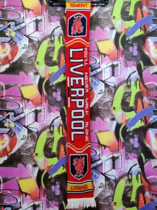 Liverpool Fc The Reds Football Soccer Vintage Retro Rare Old Scarf Length 135 Cm