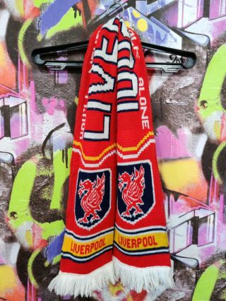 Liverpool FC The Reds Football Soccer Vintage Retro Rare Old Scarf Length 135 cm 2