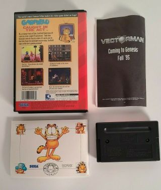 Garfield Caught in the Act - Sega Genesis - Complete CIB - Includes Rare Comic 2