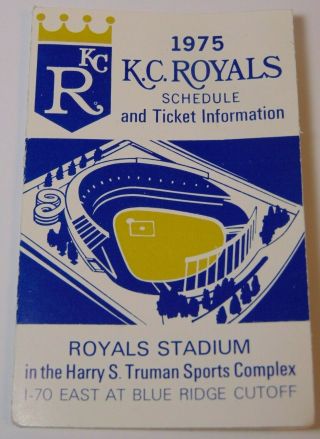 Vintage 1975 Kansas City Royals Mlb Major League Baseball Schedule George Brett