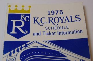 Vintage 1975 KANSAS CITY ROYALS MLB MAJOR LEAGUE BASEBALL SCHEDULE GEORGE BRETT 3