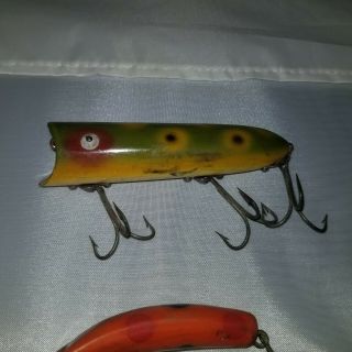 Heddon Baby Lucky 13 Vintage Wood Fishing Lure 2 Awesome Color