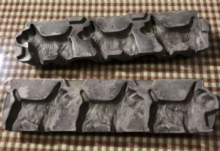 Rare Vintage Die Cast Candy /chocolate Mold Of Scotty Dogs 2 Piece Total 4 Dogs