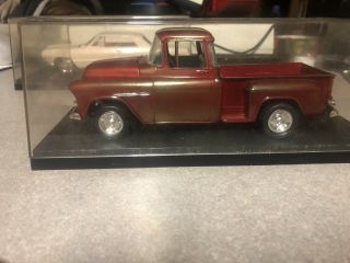 Revell 1/25 1955 Chevy Pickup Model Rare Build Display Case Wow