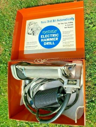 Rare Syntron Model 17 - Ro Electric Hammer Drill W Bits & Case