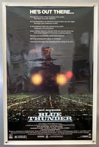 Rare Rolled Blue Thunder 1983 Movie Poster 27x41 " Vintage