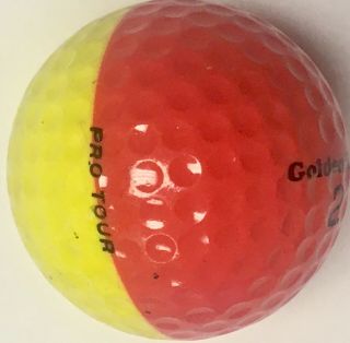 Vintage 2 Colored Side Red Yellow Golf Ball Golden Ram Pro Tour Rare Collectible