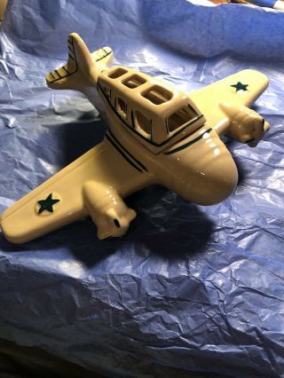 Rare Rare Vintage Fredericksburg Art Pottery Army Airplane 1940’s?