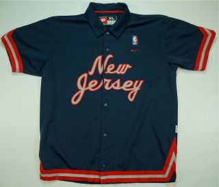 Rare Vintage Nike Jersey Nets 77 Rewind Throwback Shooting Shirt Jacket Xl