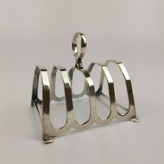 Vintage English Silver Plated Art Deco Toast Rack 30s 40s.