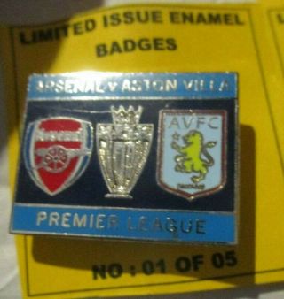 Arsenal Aston Villa Rare Limited Edition Navy/sky Blue Badge