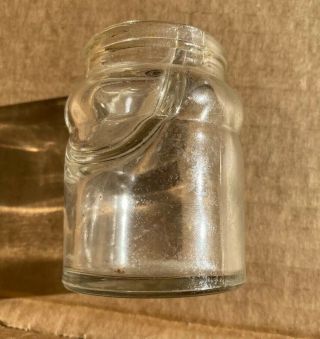 Vintage Ink Well Inkwell Clear Glass Bottle Jar With Internal Section Rare