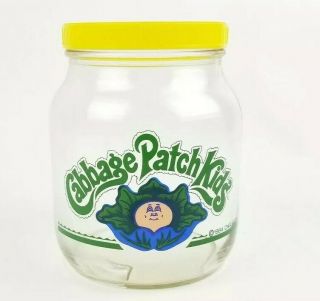 Vintage 1984 Cabbage Patch Kids Dolls Glass Candy Cookie Jar Storage