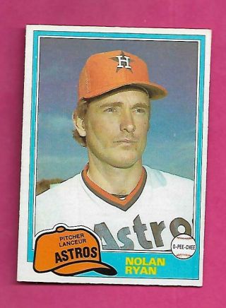 Rare 1981 Opc 240 Astros Nolan Ryan Nrmt Card (inv D4135)