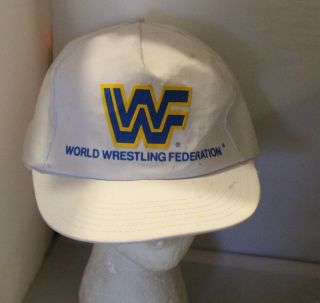 Rare Vintage Wwf Snapback Hat Cap - White - Usa Made -