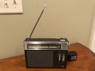 Vintage Sony Icf - S5w 2 Band Receiver Portable Rare